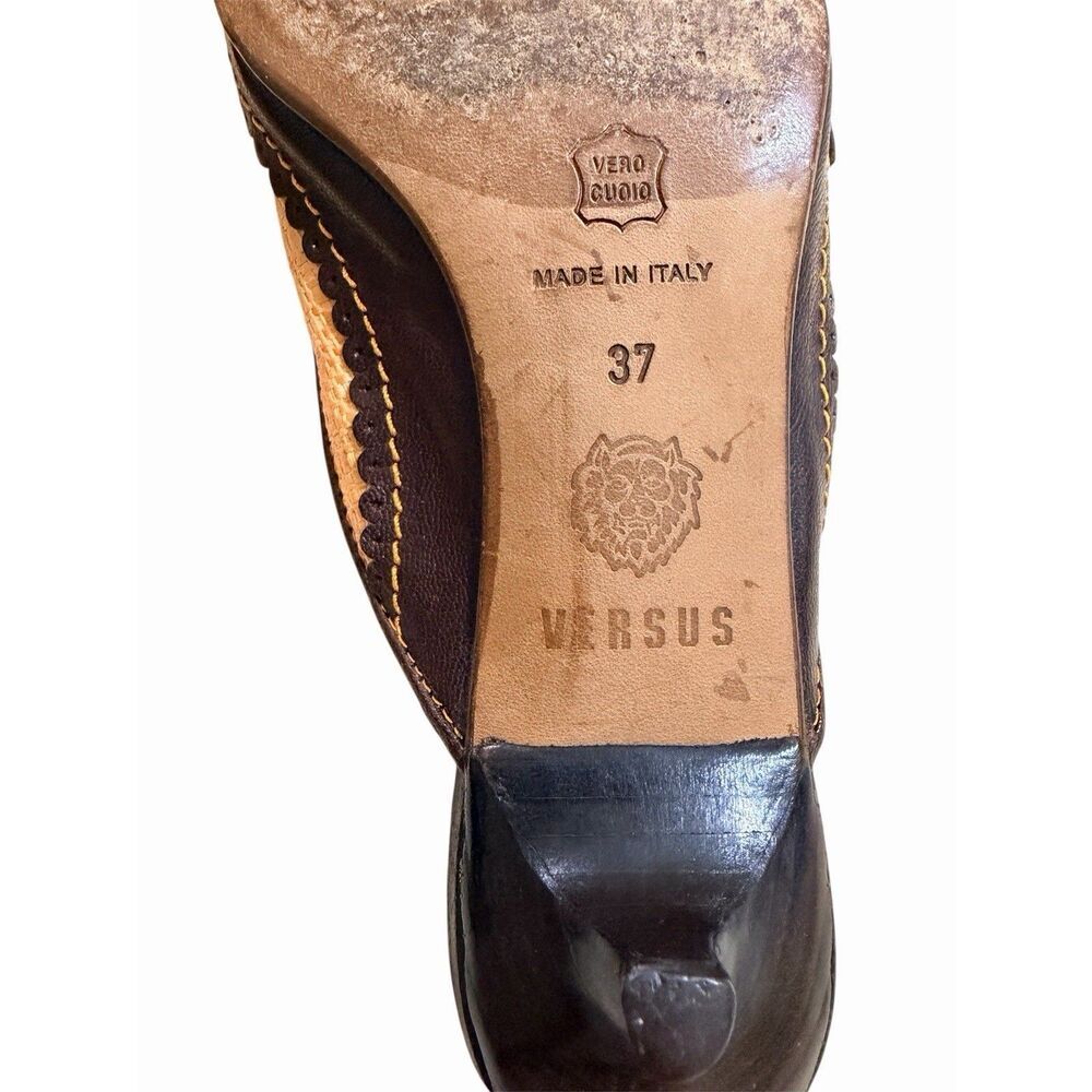 Vintage Versus Versace Raffia Slingback Kitten Heel Mules Italy Size EU 37 - Picture 8 of 9